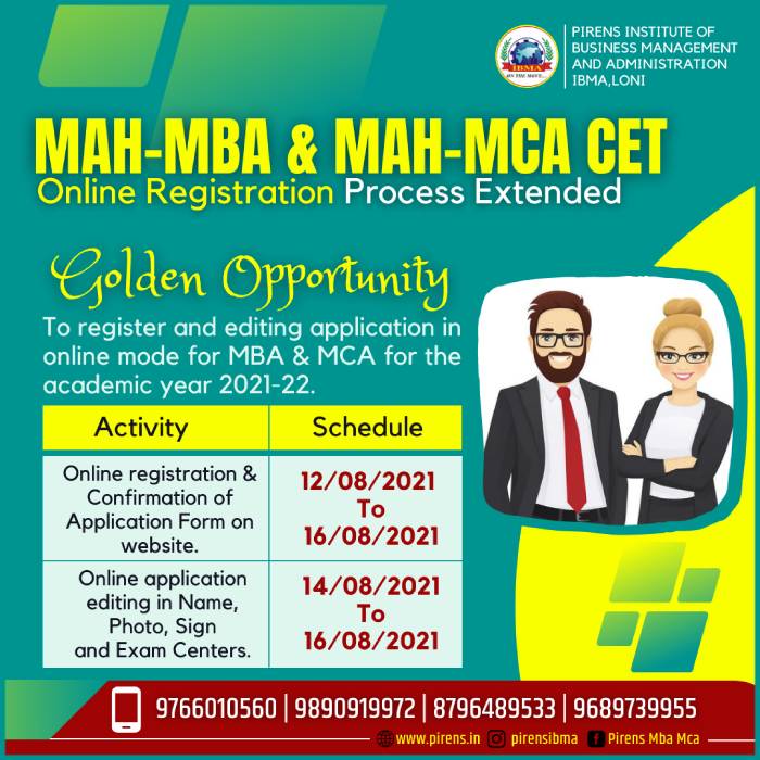 MBA MCA CET Registration Date Extended